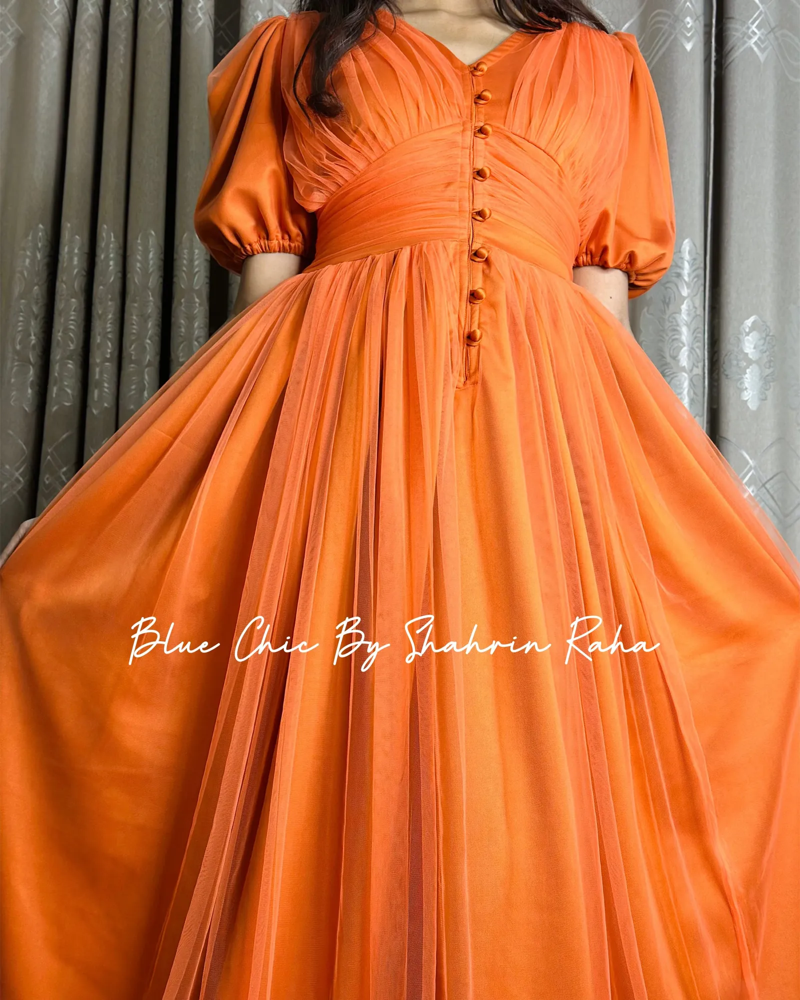 Tangerine Tulle Gown