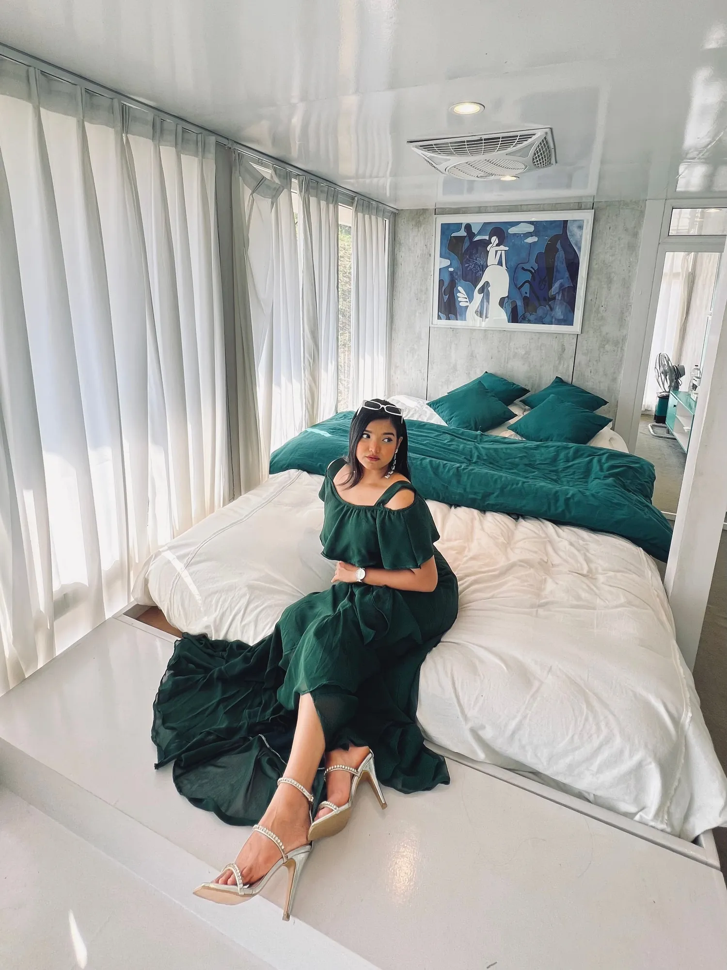Emerald Ruffle Gown