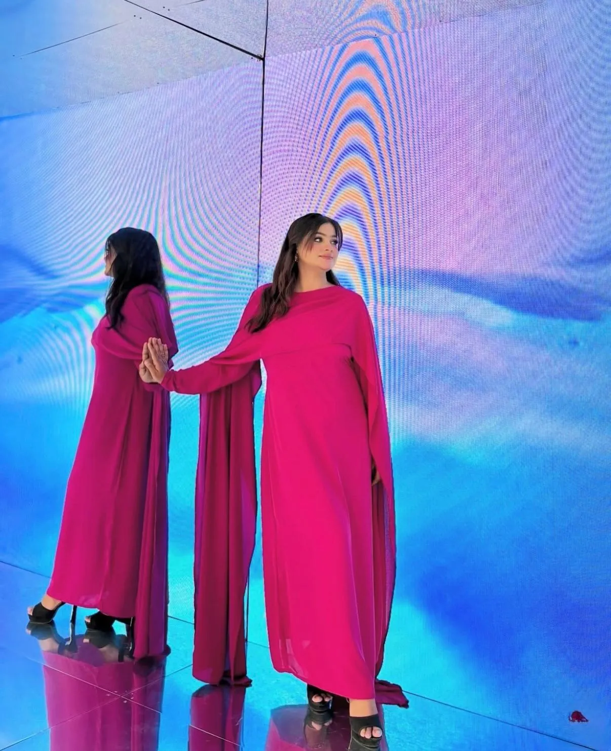 Fuchsia Cape Gown