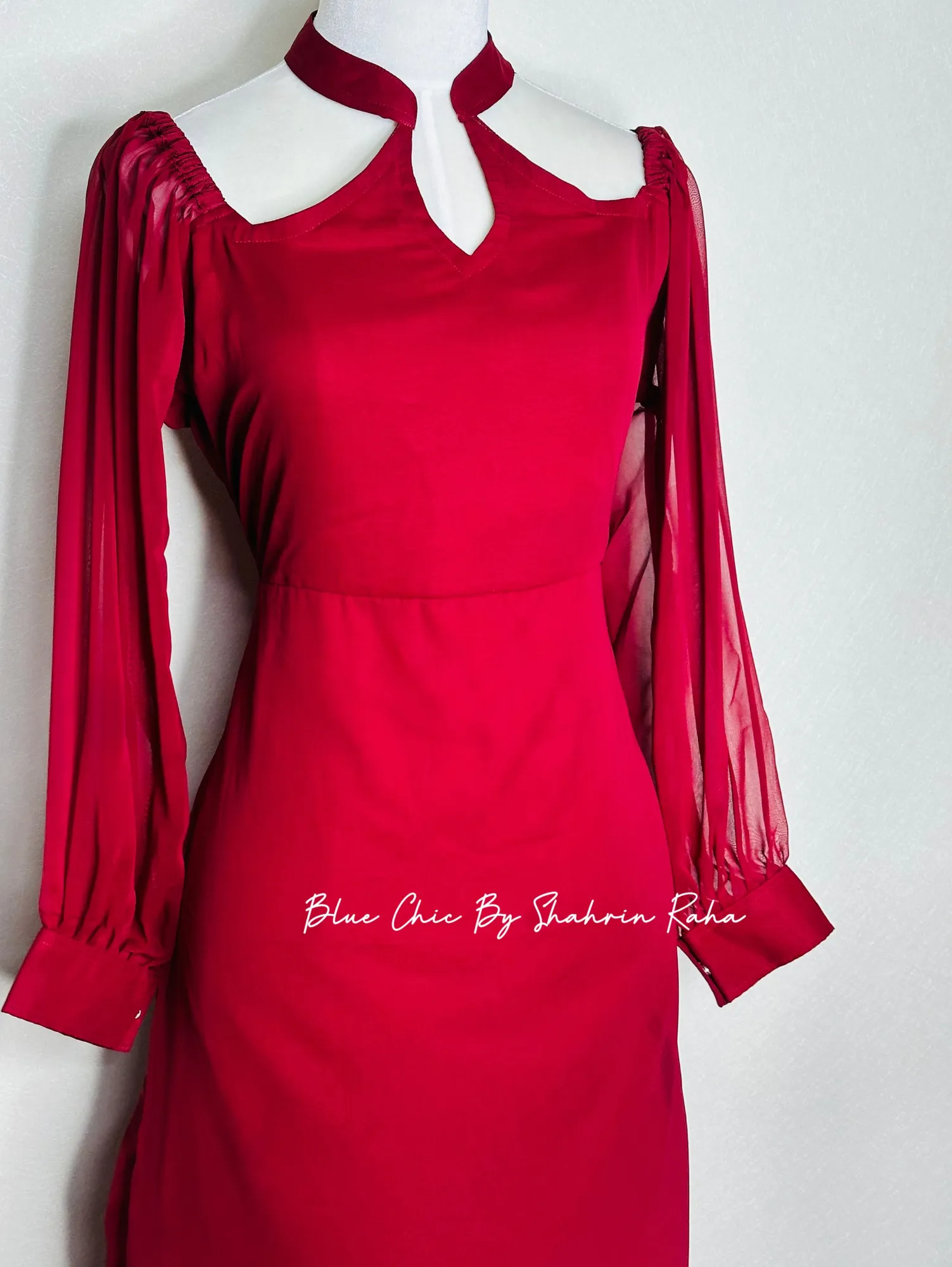 Crimson Keyhole Gown